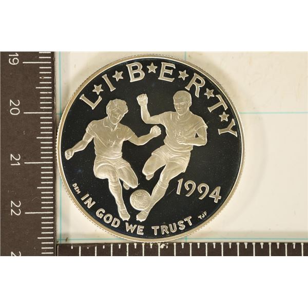 1994-S US PROOF SILVER DOLLAR SOCCER IN