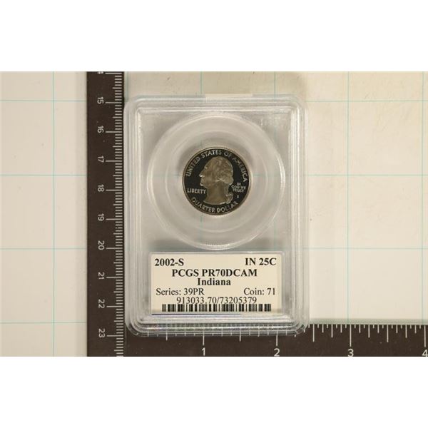 2002-S INDIANA QUARTER PCGS PR70 DCAM