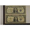 Image 1 : 2 US STAR NOTE $1 SILVER CERTIFICATES: FUN SERIAL