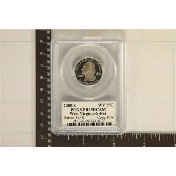 2005-S SILVER WEST VIRGINIA QUARTER PCGS PR69 DCAM