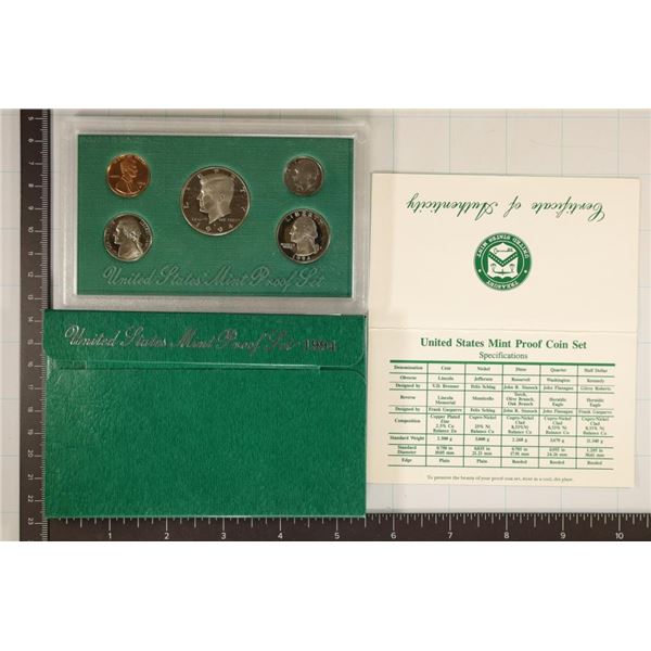 1994 US PROOF SET (WITH BOX) AND CERTIFICATE