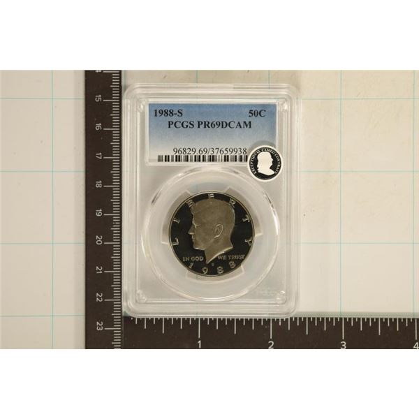 1988-S KENNEDY HALF DOLLAR PCGS PR69 DCAM