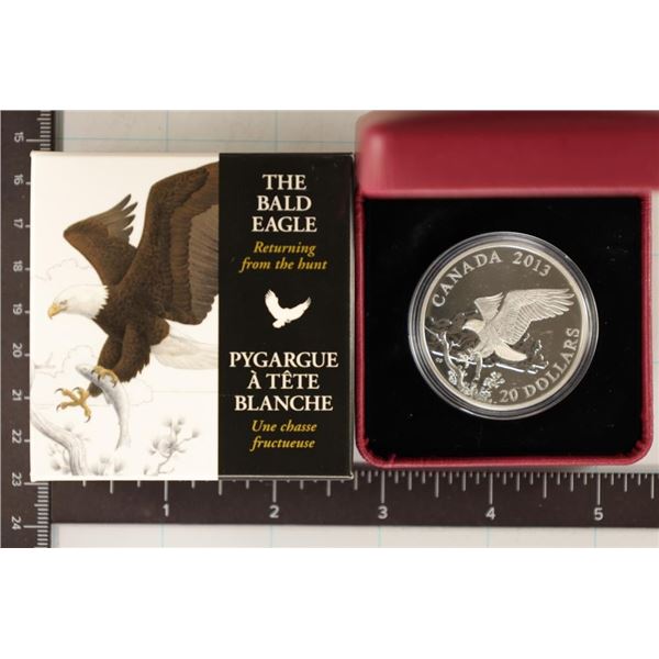 2013 CANADA SILVER $20 PROOF BALD EAGLE "RETURNING
