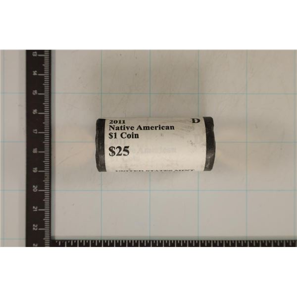 2011-D SOLID DATE $25 ROLL OF BU NATIVE AMERICAN