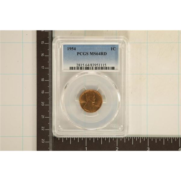 1954 LINCOLN WHEAT CENT PCGS MS64RD
