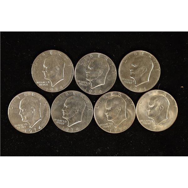 2-1974-D & 5-1974 IKE DOLLARS UNC