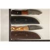Image 2 : TWO DAMASCUS STEEL FIXED BLADE KNIVES WITH SHEATHS