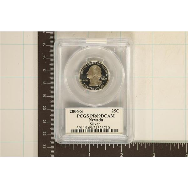 2006-S SILVER NEVADA QUARTER PCGS PR69 DCAM