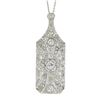 Image 2 : Antique Art Deco Platinum 4.37 ctw Old European Diamond Large Dinner Pendant Cha
