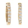 NEW 14k Rose Gold 0.28 ctw Pave Round Diamond 12.6mm Petite Huggie Hoop Earrings