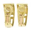 Image 3 : Solid 18K Yellow Gold Polished Graduating Greek Key Open Work Cuff Earrings