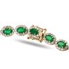 Image 3 : 18.82 ctw Emerald and 10.47 ctw Diamond 14K Yellow Gold Necklace