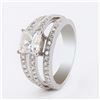 Image 3 : 1.62 ctw SI3 CLARITY CENTER Diamond 18K White Gold Ring (2.24 ctw Diamonds)