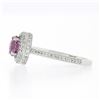 Image 6 : NEW Martin Flyer Platinum 1.57 ctw Round Pink Sapphire w/ Pave Diamond Halo Ring
