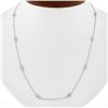 NEW 14K White Gold 1.0 ctw Bezel Station Round Diamond by the Yard Chain Necklac