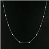 Image 3 : NEW 14K White Gold 1.0 ctw Bezel Station Round Diamond by the Yard Chain Necklac