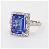 Image 2 : 3.38 ctw Tanzanite and 0.67 ctw Diamond 18K White Gold Ring