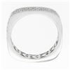 Image 8 : 18k White Gold 1.20 ctw Pave Set Round Diamond Squared 3 Row Eternity Band Ring