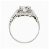Image 8 : Antique Art Deco Platinum 1.74 ctw Euro Diamond Solitaire & Halo Engagement Ring