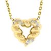 Image 2 : 14K Yellow Gold 15 0.30 ctw Diamond Twisted Scalloped Open Heart Pendant Necklac