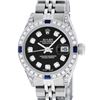 Image 1 : Rolex Ladies Quickset Stainless Steel Black Diamond Lugs And Sapphire Datejust 2