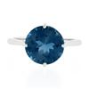 Image 4 : NEW 14k White Gold 4.63 ctw Round Brilliant London Blue Topaz Prong Solitaire Ri