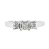 Image 4 : 14k White Gold 0.22 ctw Round Prong Diamond Squared Setting 3 Stone Promise Ring
