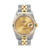 Image 2 : Rolex 36MM Two Tone 18K Yellow Gold And Stainless Steel Diamond And Emerald Date