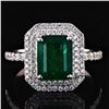 3.47 ctw Emerald and 0.56 ctw Diamond 14K White Gold Ring