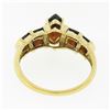 Image 6 : 14K Yellow Gold Garnet Marquise Solitaire w/ Square Faceted Channel Band Ring