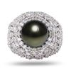 Image 1 : 11mm Tahitian Pearl and 3.00 ctw Diamond 18K White Gold Ring