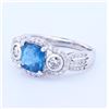 Image 1 : 1.61 ctw Aquamarine and 1.15 ctw Diamond 14K White Gold Ring