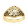 Image 7 : Men's Vintage 14K Two Tone Gold 0.80 ctw Round Diamond Brushed Finish Cluster Ri