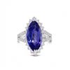 Image 1 : 4.11 ctw Tanzanite and 1.05 ctw Diamond Platinum Ring