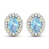 14KT Yellow Gold 1.02ctw Aquamarine and Diamond Earrings