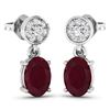 Image 2 : 14KT White Gold 1.7ctw Ruby and Diamond Earrings