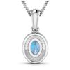 Image 3 : 14KT White Gold 0.51ctw Aquamarine and Diamond Pendant