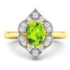 Image 3 : 14KT Yellow Gold 1.05ctw Peridot and Diamond Ring