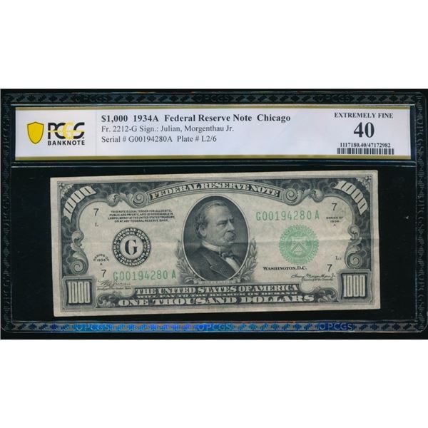 1934A $1000 Chicago FRN PCGS 40