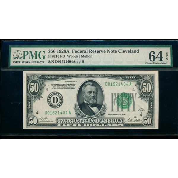 1928A $50 Cleveland FRN PMG 64EPQ