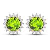 Image 1 : 14KT Yellow Gold 1.72ctw Peridot Topaz and Diamond Earrings
