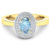 14KT Yellow Gold 0.70ct Aquamarine and Diamond Ring