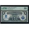 1899 $2 Mini Porthole Silver Certificate PMG 66EPQ
