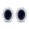 14KT White Gold 1.5ctw Blue Sapphire and Diamond Earrings