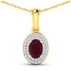 Image 1 : 14KT Yellow Gold 0.85ctw Ruby and Diamond Pendant
