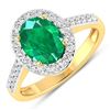 Image 1 : 14KT Yellow Gold 1.53ctw Zambian Emerald and Diamond Ring