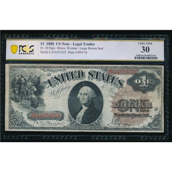 1880 $1 Legal Tender Note PCGS 30