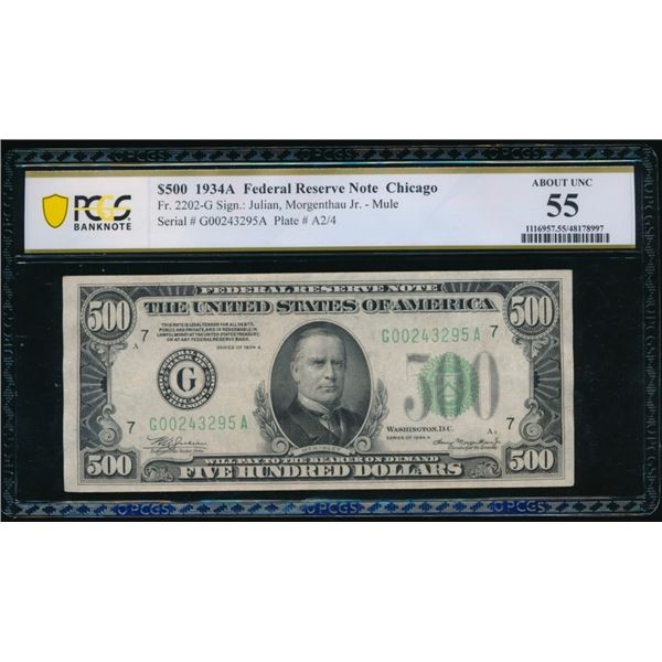 1934A $500 Chicago FRN PCGS 55