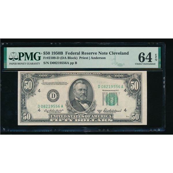 1950B $50 Cleveland FRN PMG 64EPQ