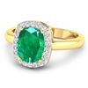Image 2 : 14KT Yellow Gold 1.74ctw Zambian Emerald and Diamond Ring